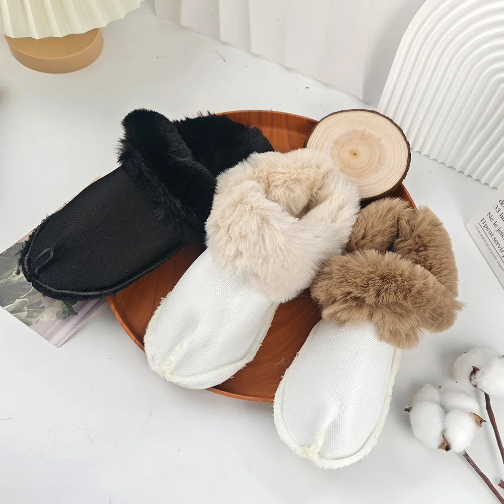 Pair Hole Shoes Plush Liner Winter Warm Inserts for Slippers Shoe Covers Soft Thickened Fur Lining Detachable Shoe Pads