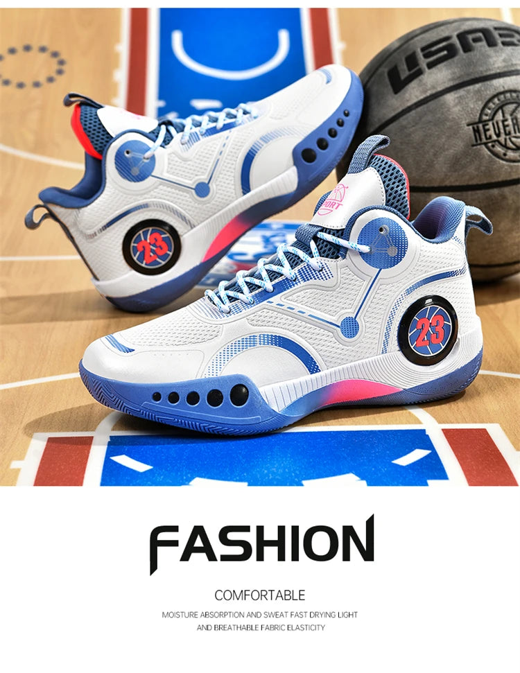 Men's Basketball Shoes Breathable Cushioning Non-Slip Wearable Sports Shoes Gym Training Athletic Basketball Sneakers for Women