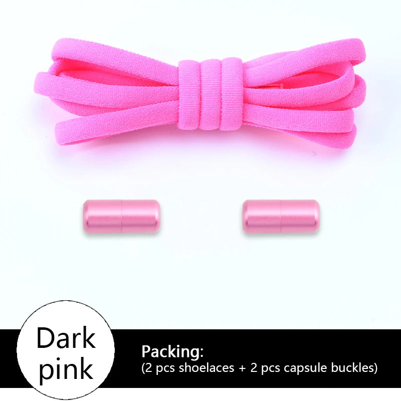 Elastic laces Sneakers Colorful Options No tie Shoelace for Sports Round Shoelaces without ties Adult Shoes Accessories