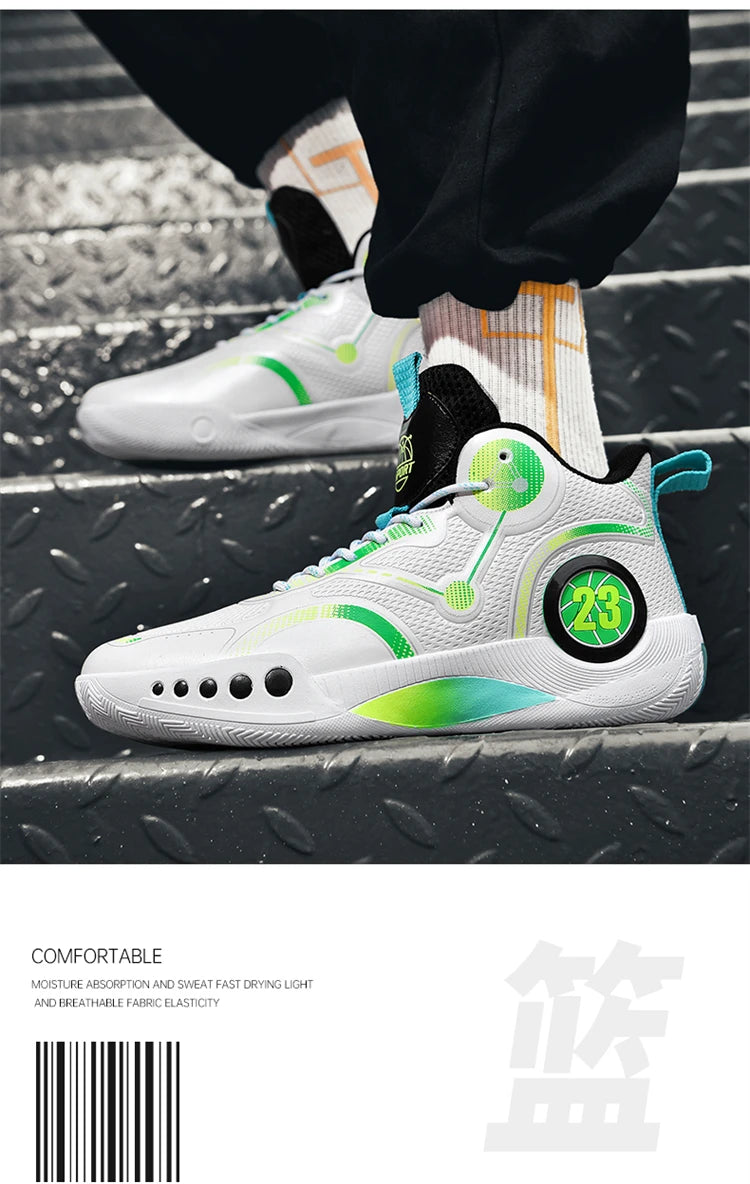 Men's Basketball Shoes Breathable Cushioning Non-Slip Wearable Sports Shoes Gym Training Athletic Basketball Sneakers for Women