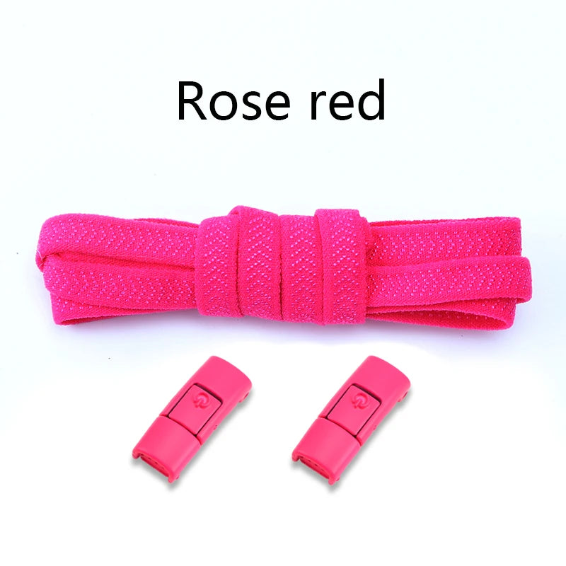 20 Colors Elastic Shoe Laces Without Ties For Sneaker Flats Shoelaces Press Metal lock Lazy Shoelace Casual Shoes Accessories