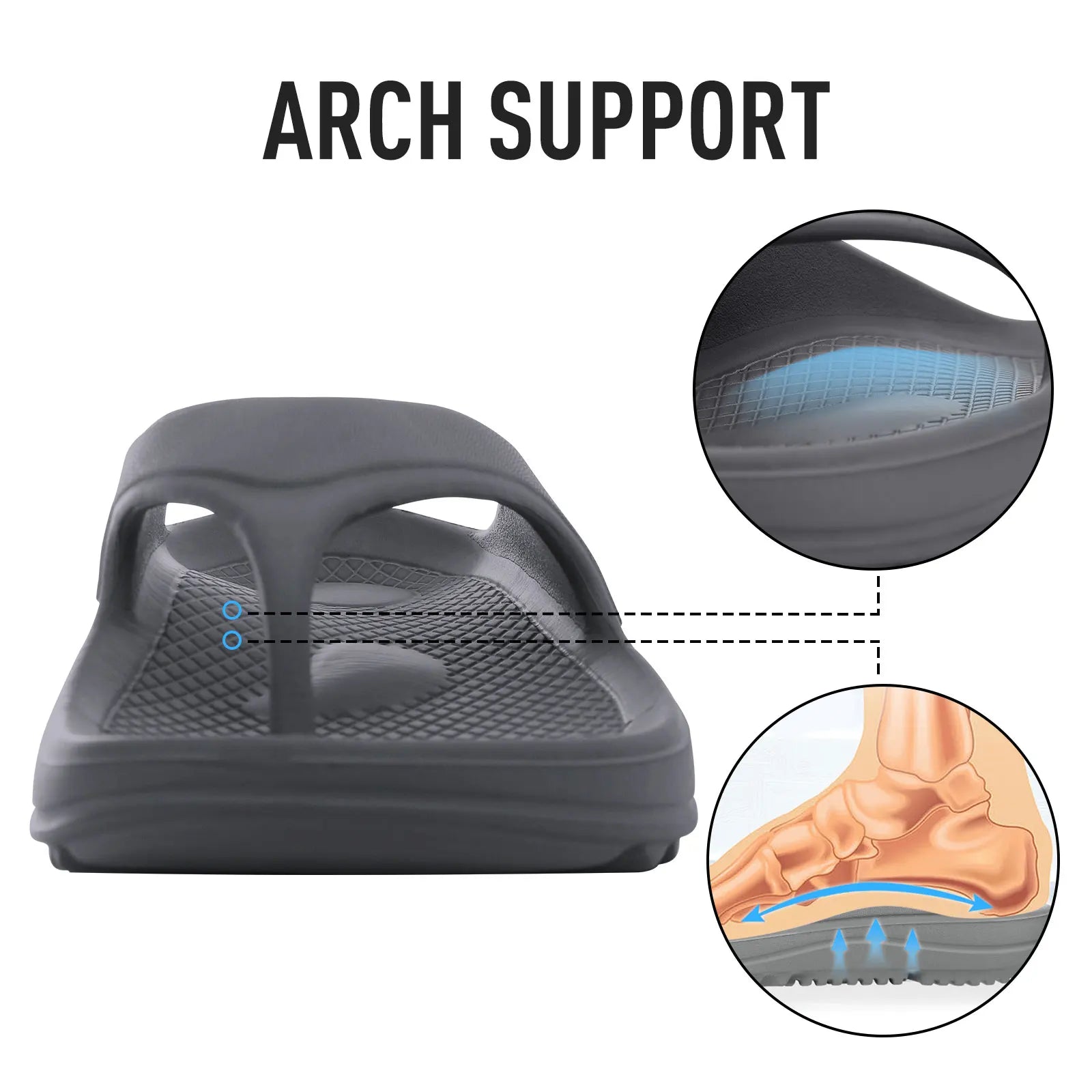 Bebealy Women’s Orthotic Flip Flops – Arch Support Cushion Sandals for Recovery & Summer Walking