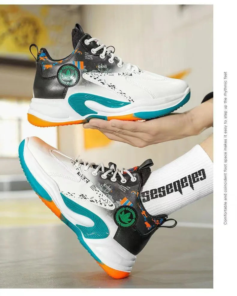 Men’s High-Top Basketball Shoes – Breathable Outdoor Sport Sneakers