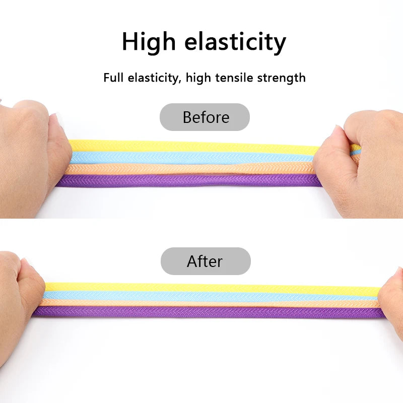 20 Colors Elastic Shoe Laces Without Ties For Sneaker Flats Shoelaces Press Metal lock Lazy Shoelace Casual Shoes Accessories