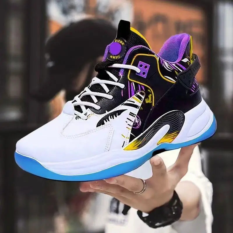Men’s High-Top Basketball Shoes – Breathable Outdoor Sport Sneakers