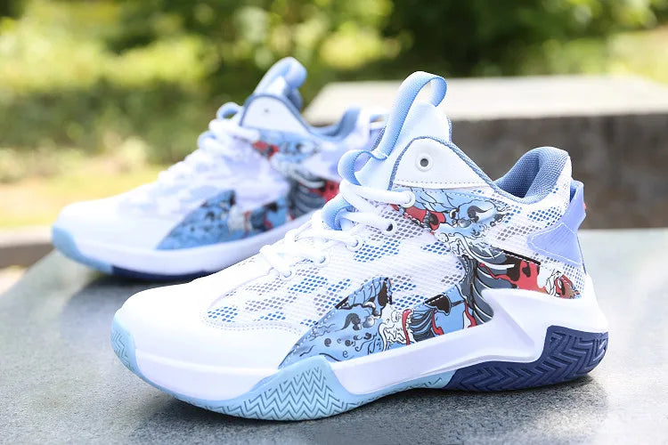 Men’s High-Top Basketball Shoes – Lightweight Cushioned Sneakers for Outdoor Training