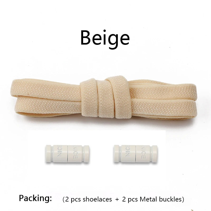 Colorful Capsule Lock Shoelaces Without ties Elastic Laces Sneakers No Tie Shoe laces Kids Adult Flat Quick Shoelace for Shoes