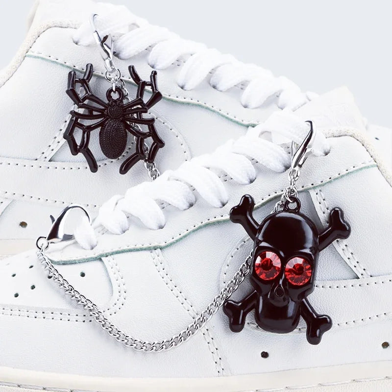 1PCS DIY Heart Star Pearl Shoe Chain Punk Original Detachable Studded Pentagram Shoe Accessories Jewelry Penda