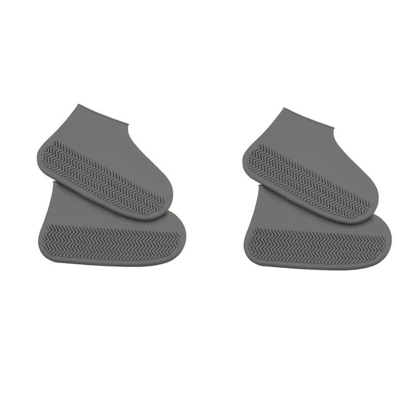 2pcs Waterproof Non-slip Silicone Shoe High Elastic Wear-resistant Unisex Rain Boots for Outdoor Rainy Day Reusable Shoe Cover