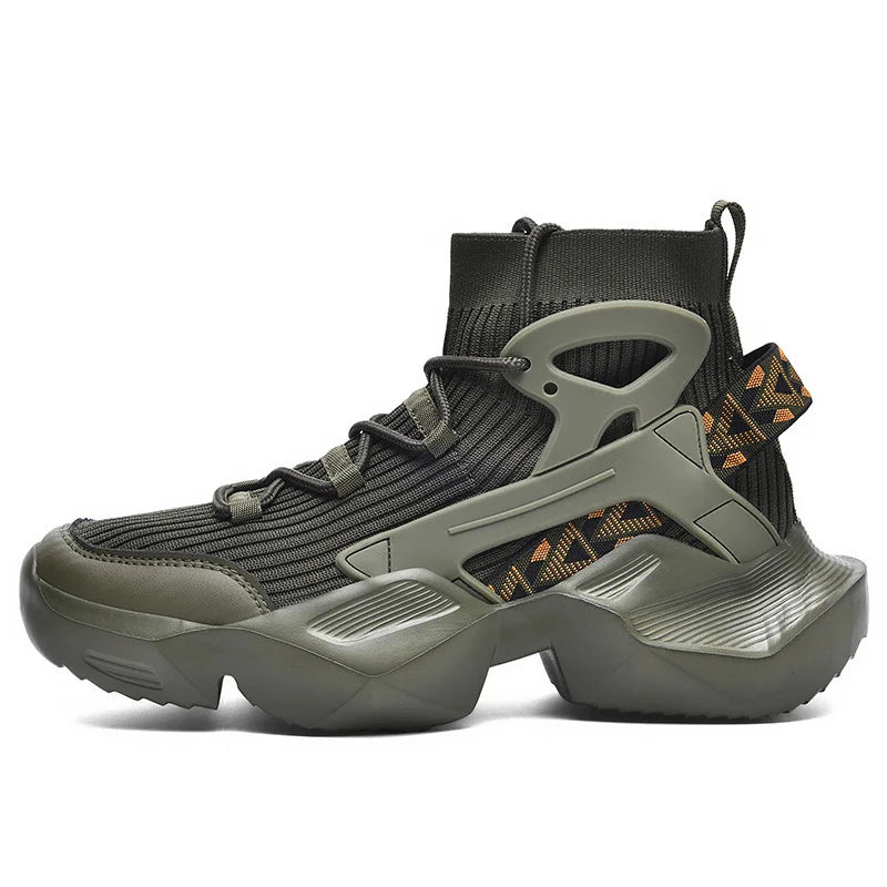 2025 New Men'S Breathable, Lightweight And Comfortable Sports Basketball Shoes Men'S High-Top Increased Fashion Trendy Shoes