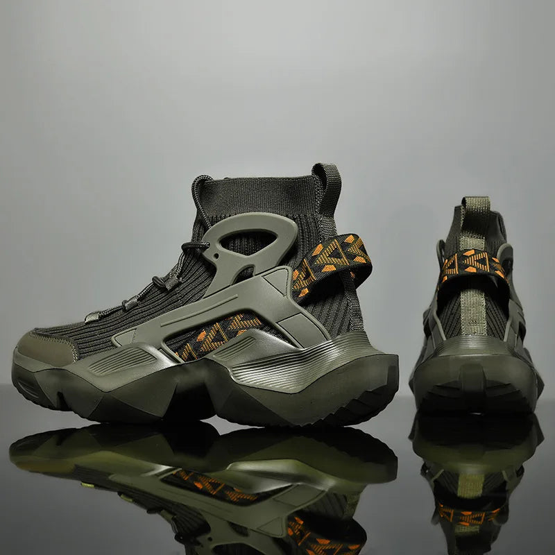 2025 New Men'S Breathable, Lightweight And Comfortable Sports Basketball Shoes Men'S High-Top Increased Fashion Trendy Shoes