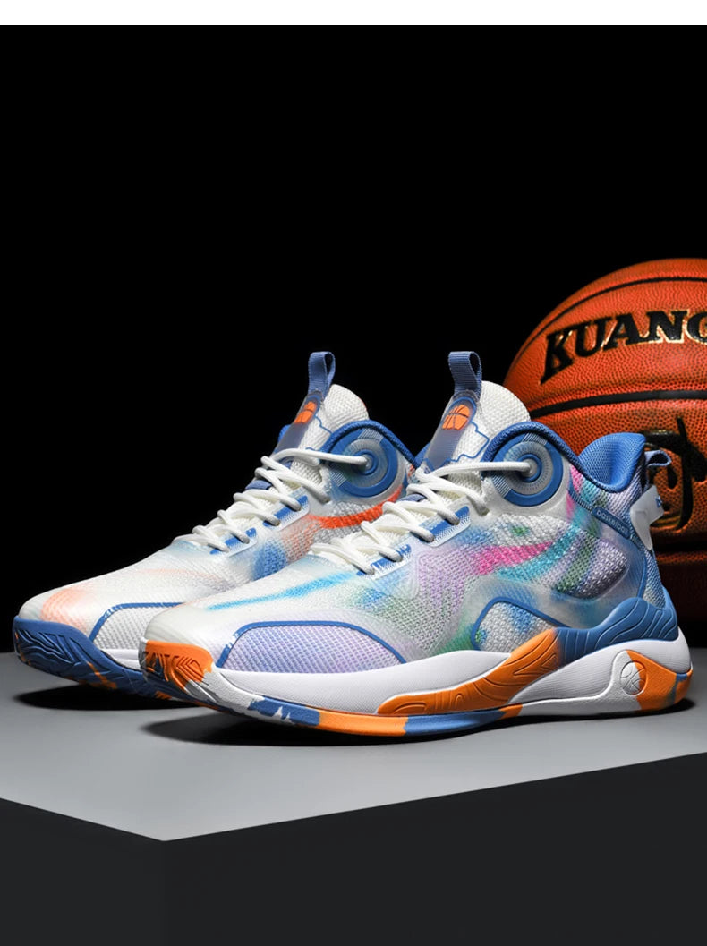 Men’s Mid Basketball Shoes – Non-Slip, Cushioned Outdoor Workout Sneakers