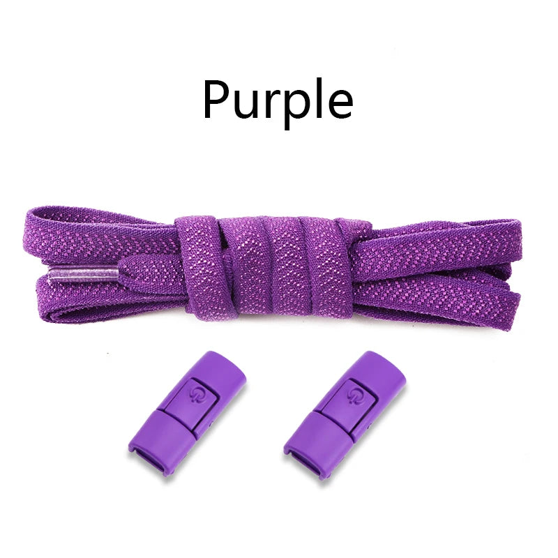 20 Colors Elastic Shoe Laces Without Ties For Sneaker Flats Shoelaces Press Metal lock Lazy Shoelace Casual Shoes Accessories