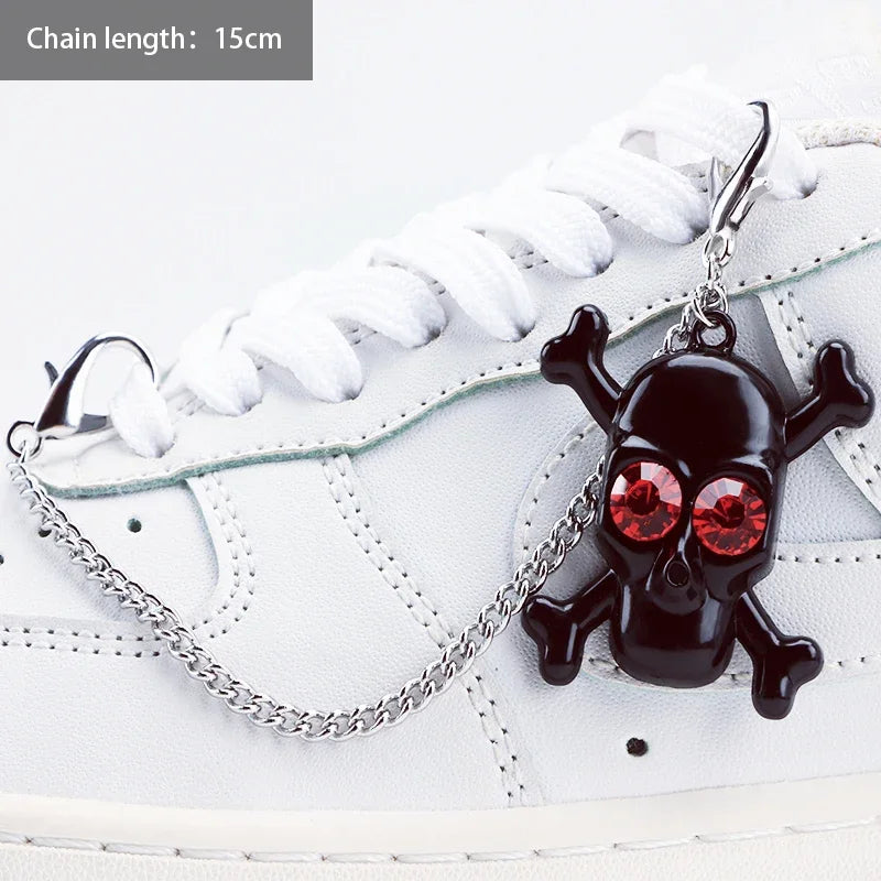 1PCS DIY Heart Star Pearl Shoe Chain Punk Original Detachable Studded Pentagram Shoe Accessories Jewelry Penda