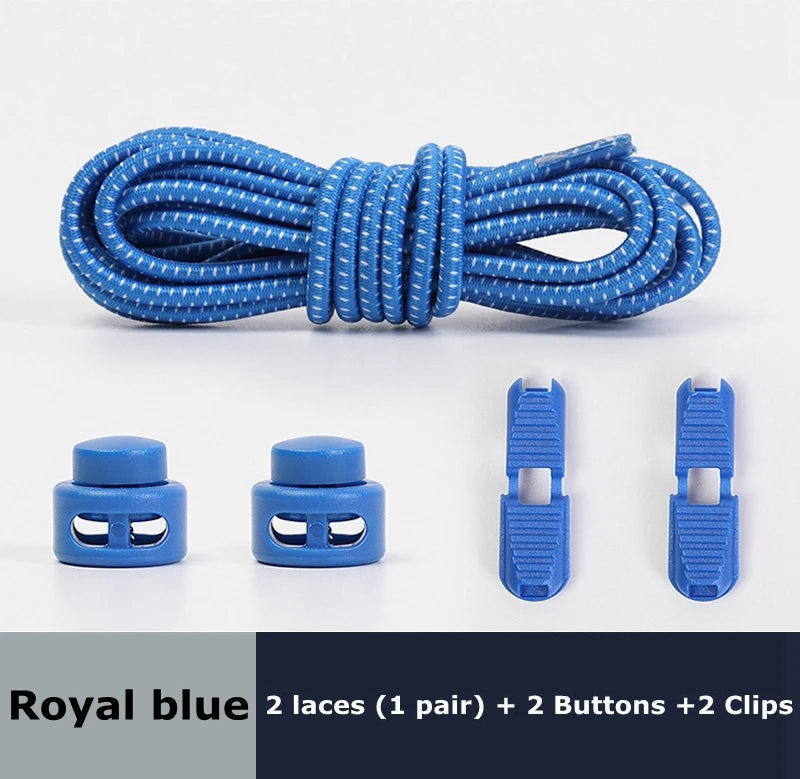 Round Shoe Laces Elastic No Tie Shoelaces Plastic Lock Suitable For All Sports Shoes Accessories Lazy Shoe Lace Rubber band