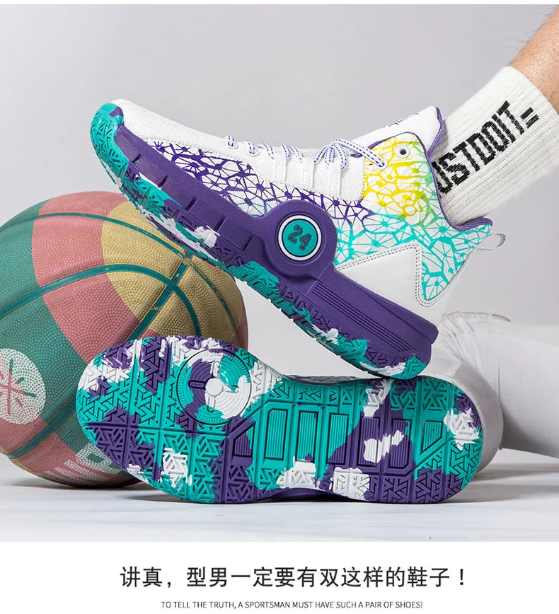 Men Professional Basketball Shoes Kids Men's Cushioning Light Basketball Sneakers Women Mesh Breathable Outdoor Sports Shoes