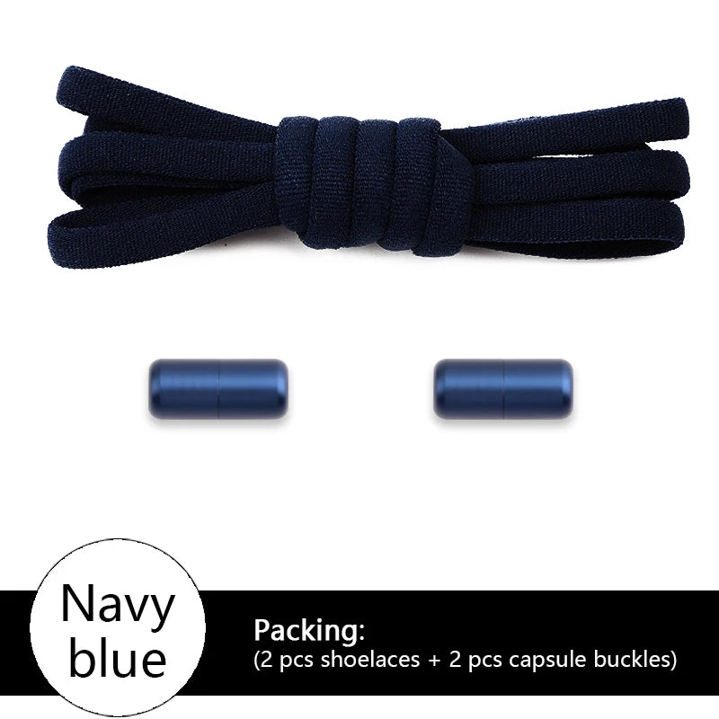 Elastic laces Sneakers Colorful Options No tie Shoelace for Sports Round Shoelaces without ties Adult Shoes Accessories