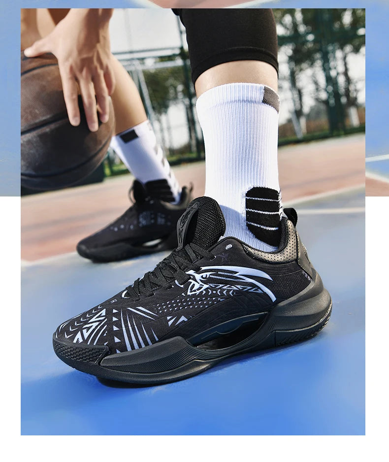 Reflective Basketball Shoes Original Shoes Basketball Sneakers Outdoor Rubber Anti Slip Sports Training Shoes Male