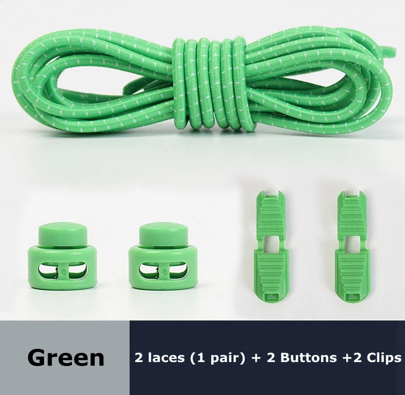 Round Shoe Laces Elastic No Tie Shoelaces Plastic Lock Suitable For All Sports Shoes Accessories Lazy Shoe Lace Rubber band