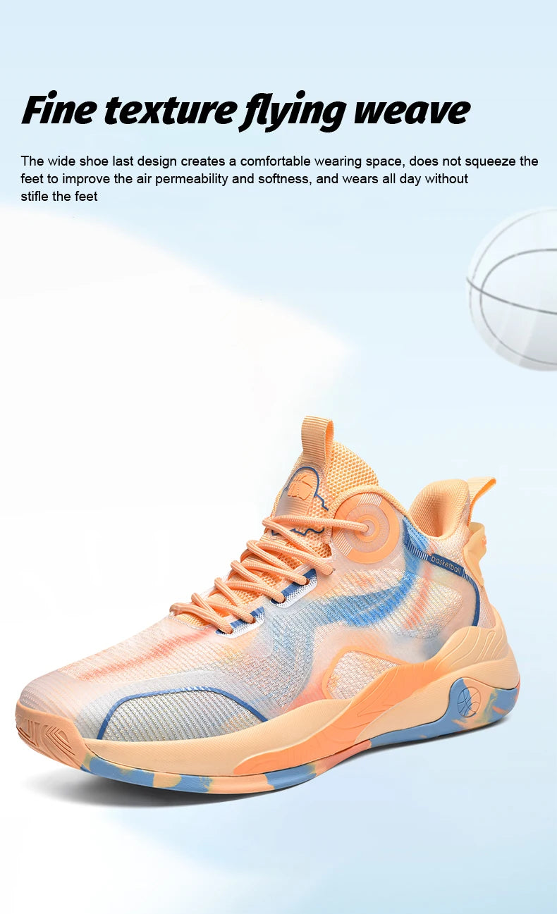 Men’s Mid Basketball Shoes – Non-Slip, Cushioned Outdoor Workout Sneakers
