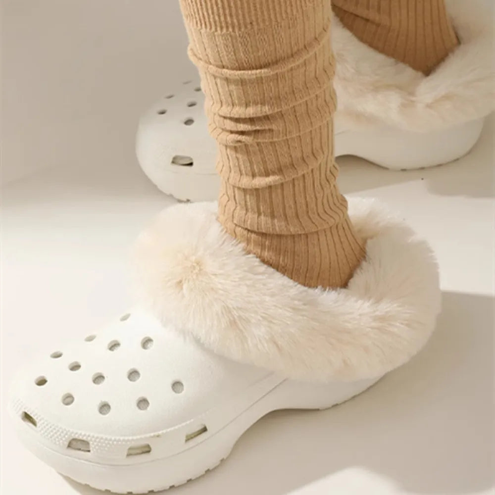 1 Pair Winter Warm Insoles For Women Men Thickened Plush Fur Lining Inserts clogs Lining Shoes Pads Removable Clogs Shoe Covers