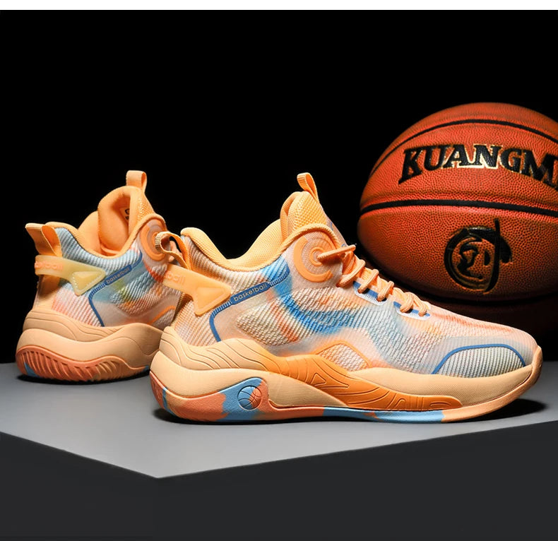 Men’s Mid Basketball Shoes – Non-Slip, Cushioned Outdoor Workout Sneakers