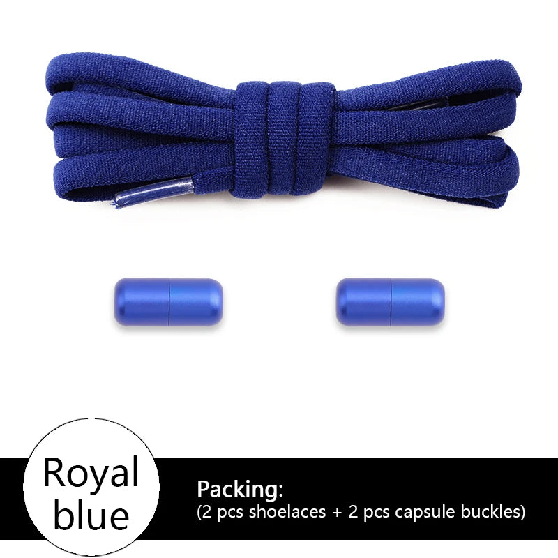 Elastic laces Sneakers Colorful Options No tie Shoelace for Sports Round Shoelaces without ties Adult Shoes Accessories