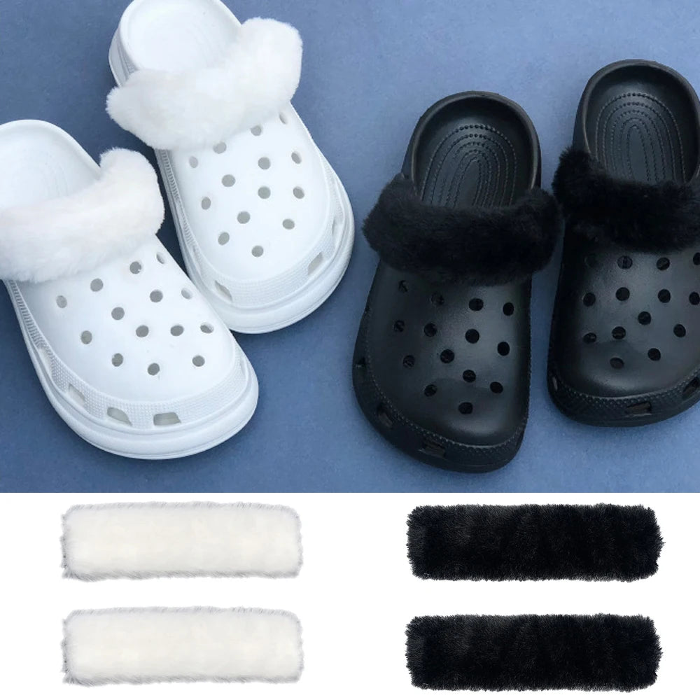 New Wintes Keep Warm Plush Shoe Covers Insoles For Feet Lining For Slippers Clogs DIY Accessories Indoor Cotton Shoes Fur Liners