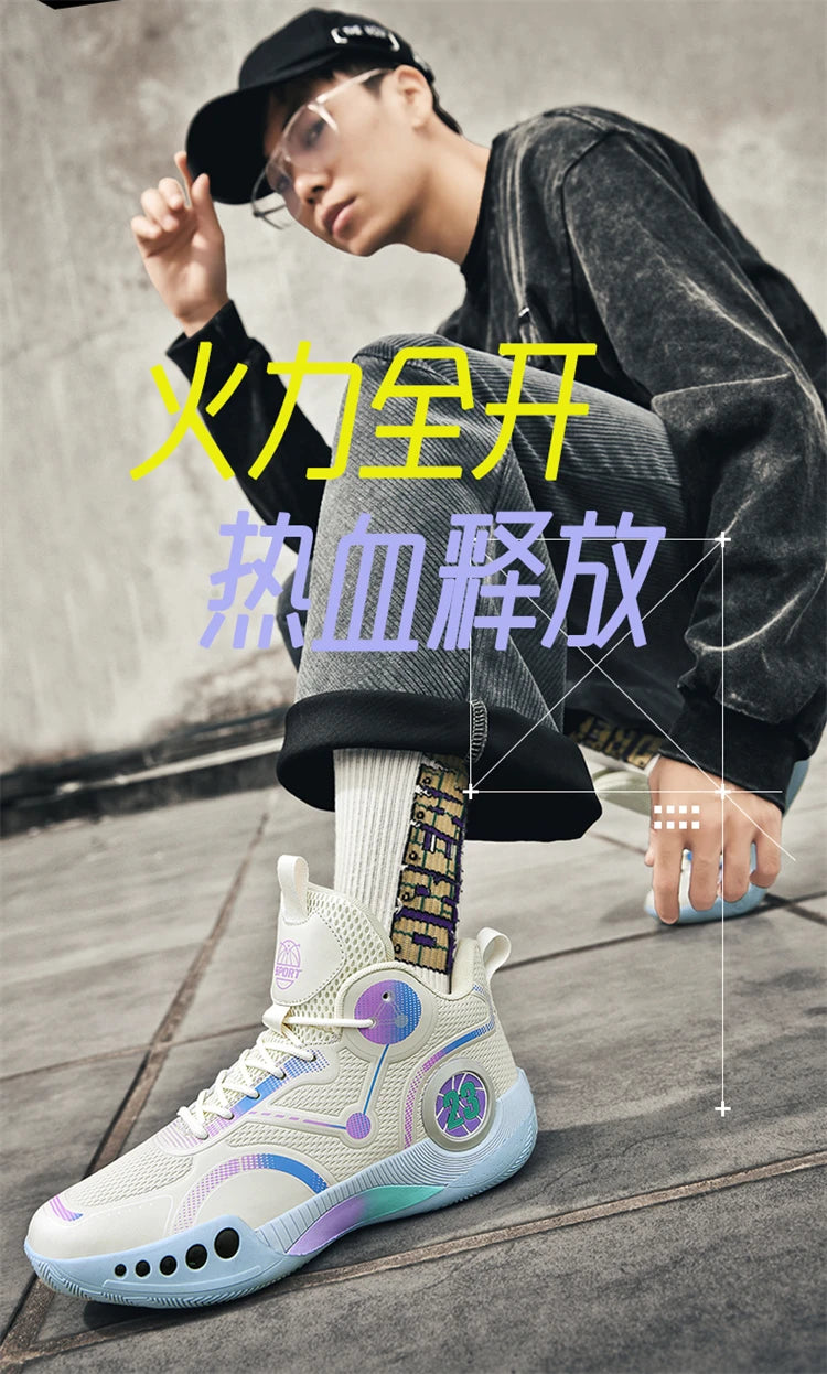 Men's Basketball Shoes Breathable Cushioning Non-Slip Wearable Sports Shoes Gym Training Athletic Basketball Sneakers for Women