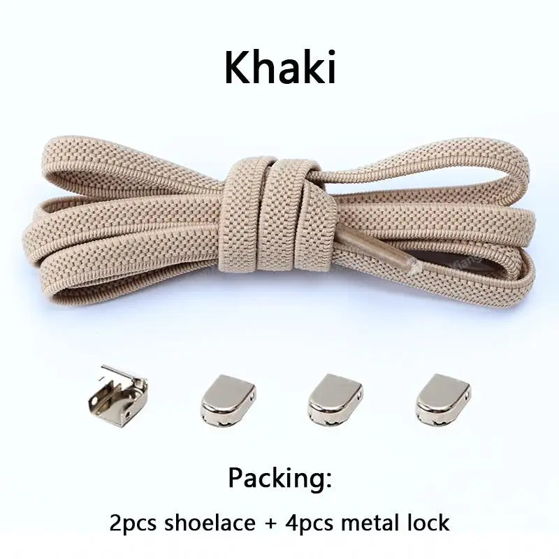 No tie Shoe laces Elastic laces Sneakers Flat Shoelaces without ties Quick Shoelace for Shoes  Adult One Size fits All Shoes