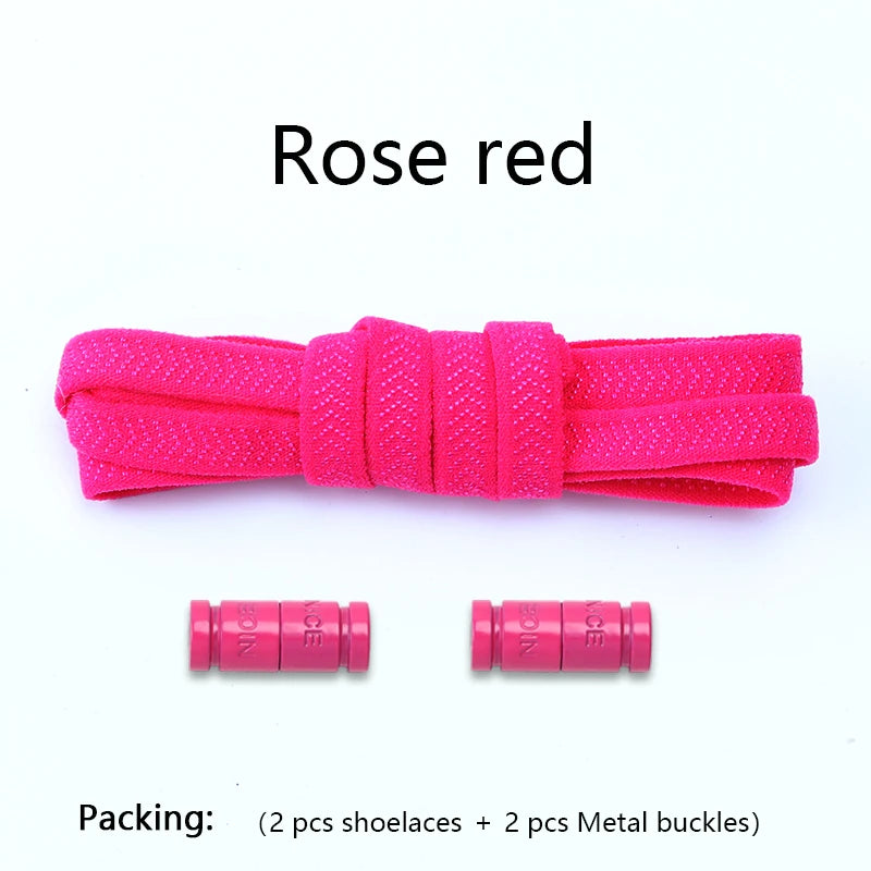 Colorful Capsule Lock Shoelaces Without ties Elastic Laces Sneakers No Tie Shoe laces Kids Adult Flat Quick Shoelace for Shoes