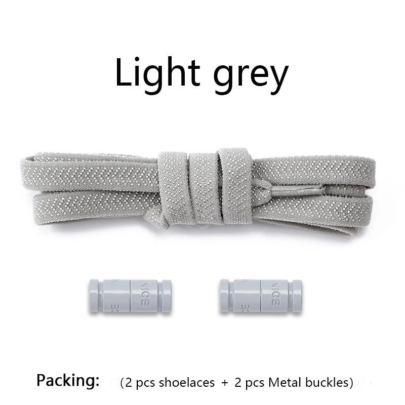 Colorful Capsule Lock Shoelaces Without ties Elastic Laces Sneakers No Tie Shoe laces Kids Adult Flat Quick Shoelace for Shoes