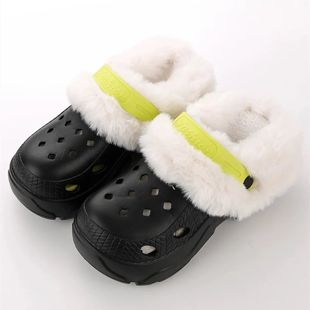 1Pair Winter Warm Shoe Cover For Women Men Clog Fur Lining Replacement Soft Thickened Plush Shoe Pads Clogs Slippers Plush Liner