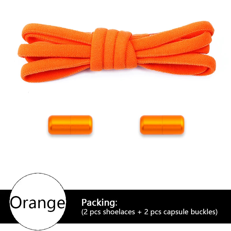 Elastic laces Sneakers Colorful Options No tie Shoelace for Sports Round Shoelaces without ties Adult Shoes Accessories