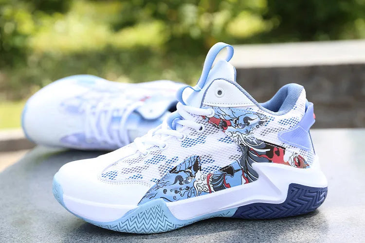 Men’s High-Top Basketball Shoes – Lightweight Cushioned Sneakers for Outdoor Training