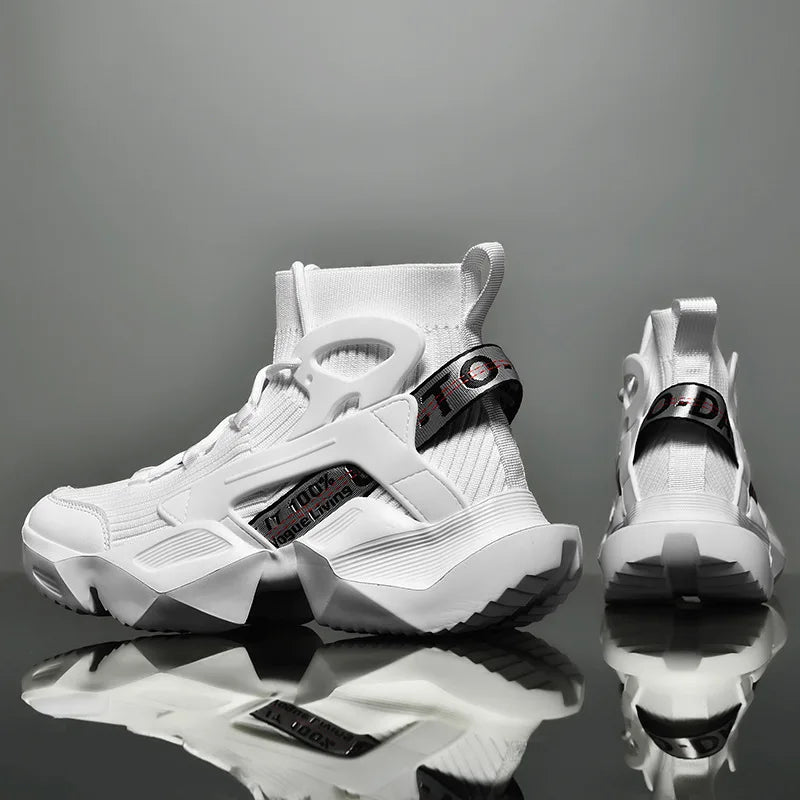 2025 New Men'S Breathable, Lightweight And Comfortable Sports Basketball Shoes Men'S High-Top Increased Fashion Trendy Shoes