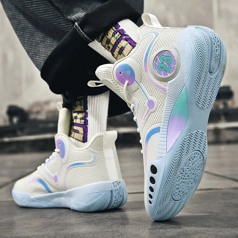 Men's Basketball Shoes Breathable Cushioning Non-Slip Wearable Sports Shoes Gym Training Athletic Basketball Sneakers for Women