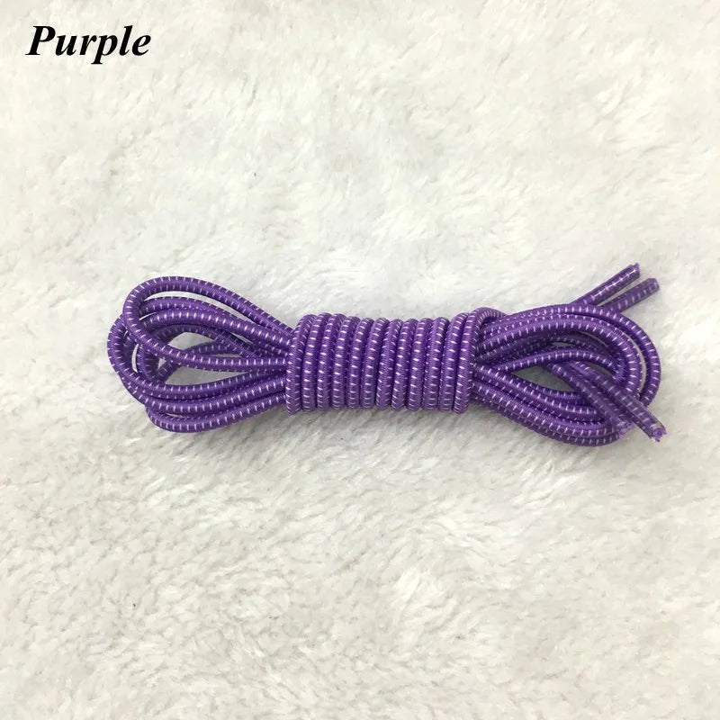 1 Pair 22 Colors Elastic Shoelaces Round Locking No Tie Shoe Laces  Adult Quick Lazy Laces Rubber Sneakers Shoelace T1