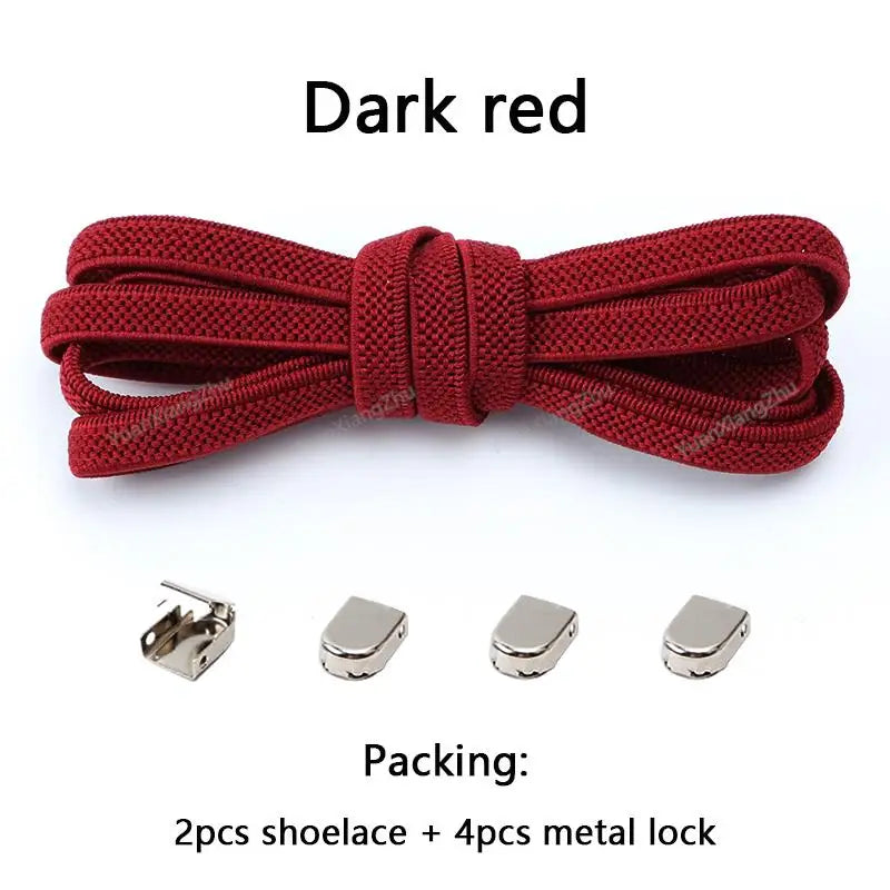 No tie Shoe laces Elastic laces Sneakers Flat Shoelaces without ties Quick Shoelace for Shoes  Adult One Size fits All Shoes