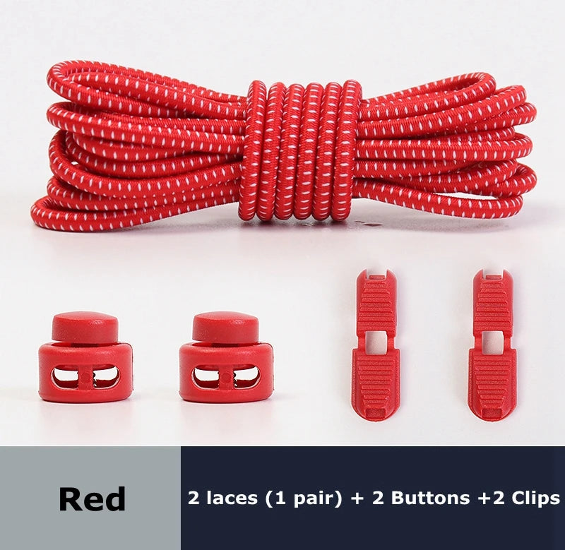 Round Shoe Laces Elastic No Tie Shoelaces Plastic Lock Suitable For All Sports Shoes Accessories Lazy Shoe Lace Rubber band