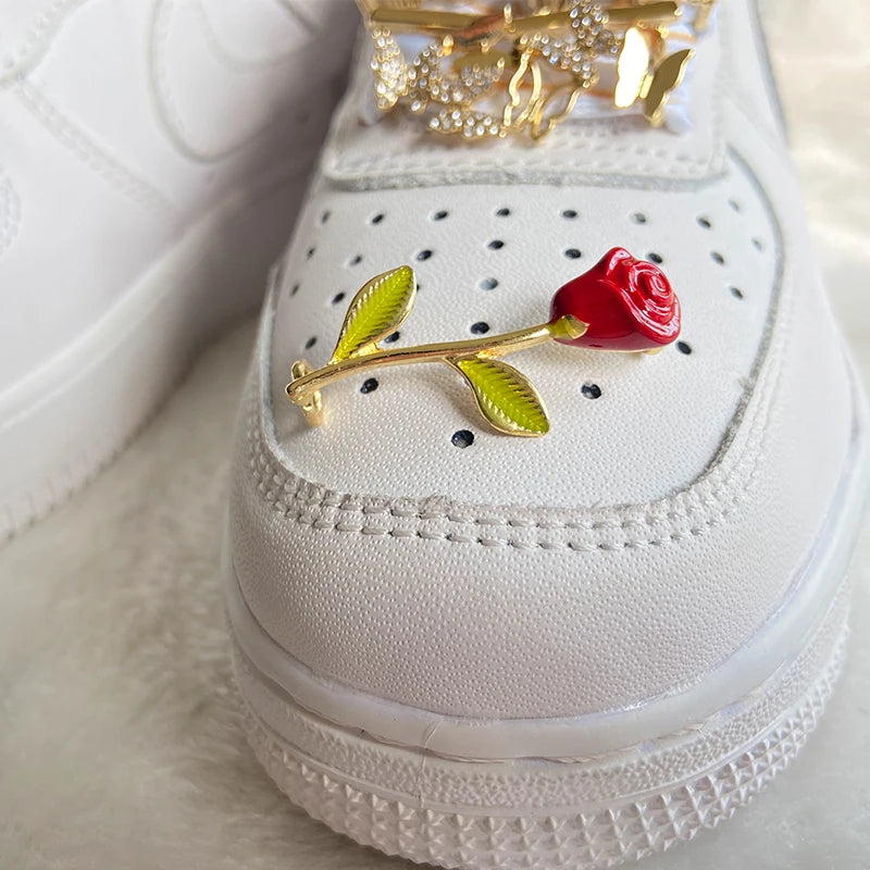 Shoelaces Clips Decoration Shoelace Buckle Shoes Charm AF1 Sneakers Pearl Shiny Rhinestones Women Girl Shoe Laces Decorative 1Pc