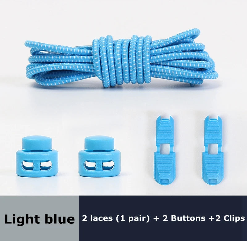 Round Shoe Laces Elastic No Tie Shoelaces Plastic Lock Suitable For All Sports Shoes Accessories Lazy Shoe Lace Rubber band