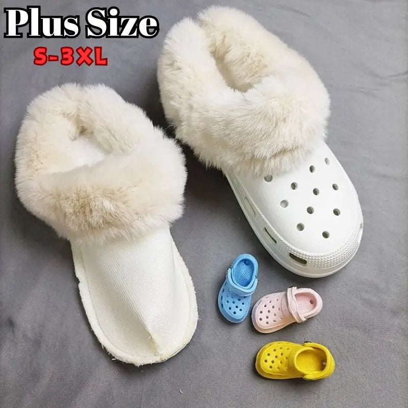 Hot 1 Pair Winter Warm Shoe Cover Inserts Plus Size Furry Replacement Fur Insoles Thickened Fuzzy Fur Insert Lining Shoe Inner