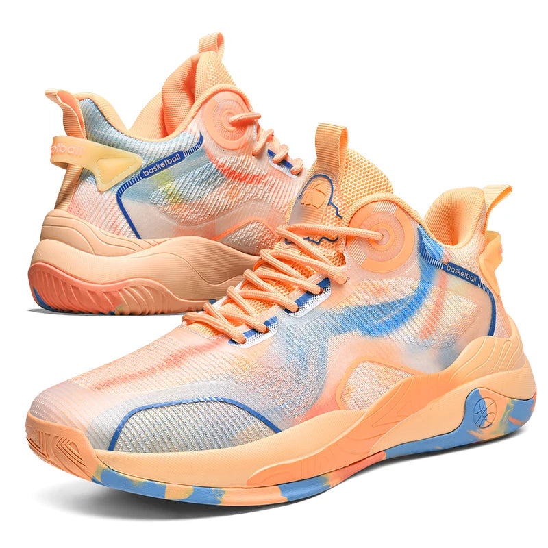 Men’s Mid Basketball Shoes – Non-Slip, Cushioned Outdoor Workout Sneakers