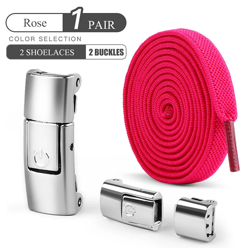 8mm No Tie Shoe Laces Press Lock Shoelaces Without Ties Elastic Laces Sneaker Adult Widened Flat Shoelace for Shoes