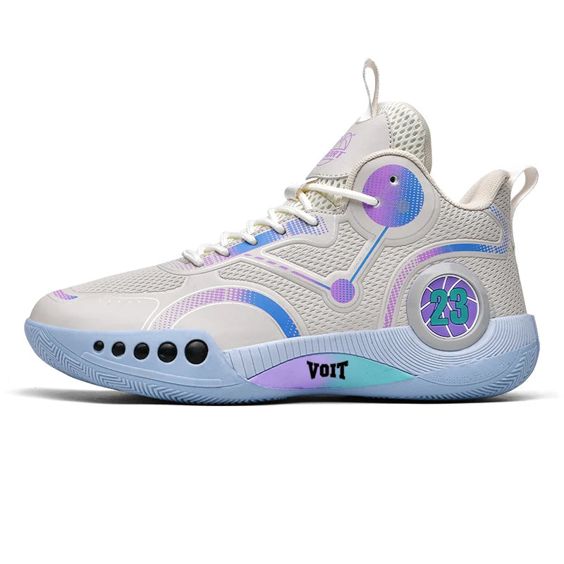 Men's Basketball Shoes Breathable Cushioning Non-Slip Wearable Sports Shoes Gym Training Athletic Basketball Sneakers for Women