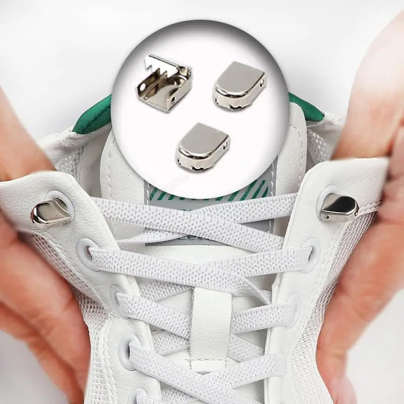 No tie Shoe laces Elastic laces Sneakers Flat Shoelaces without ties Quick Shoelace for Shoes  Adult One Size fits All Shoes