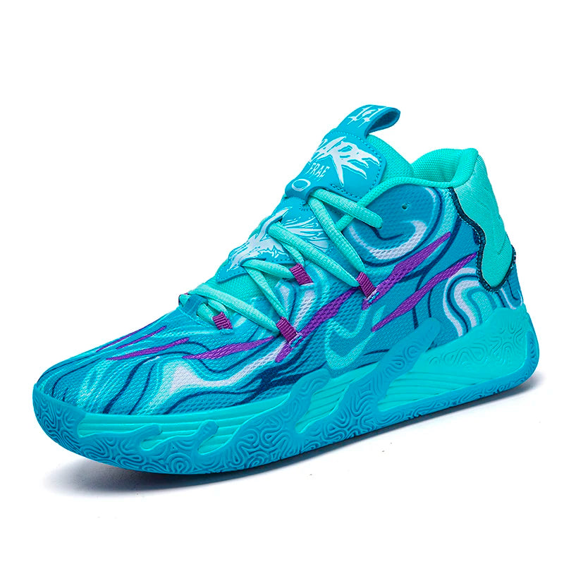 High-Top Basketball Sneakers – Breathable Cushioned Sports Shoes