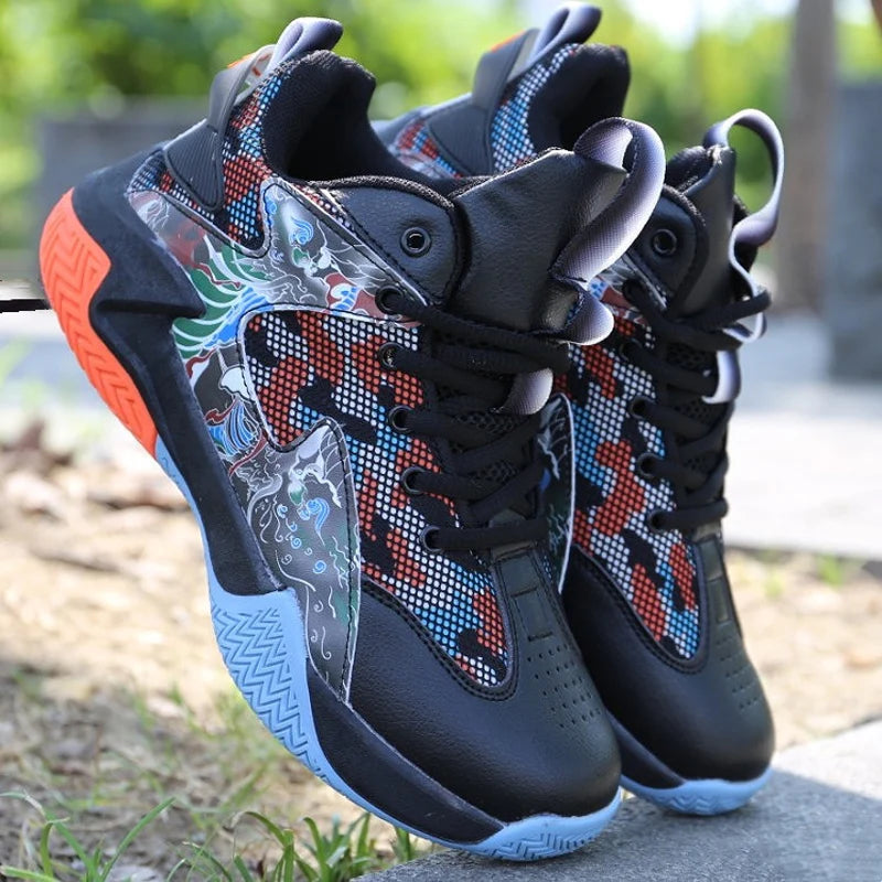 Men’s High-Top Basketball Shoes – Lightweight Cushioned Sneakers for Outdoor Training