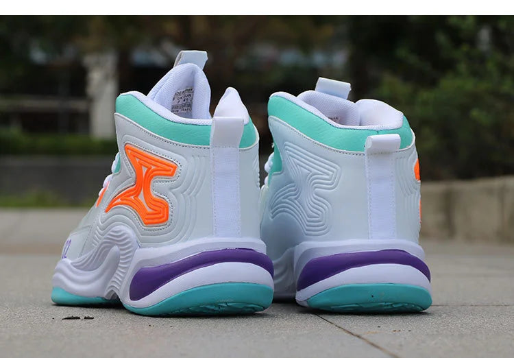 Men’s High-Top Basketball Shoes – Leather, Non-Slip, Cushioned Outdoor Sneakers